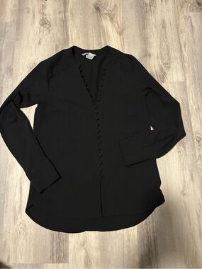 H&M Black Button-Trim Long Sleeve Cardigan